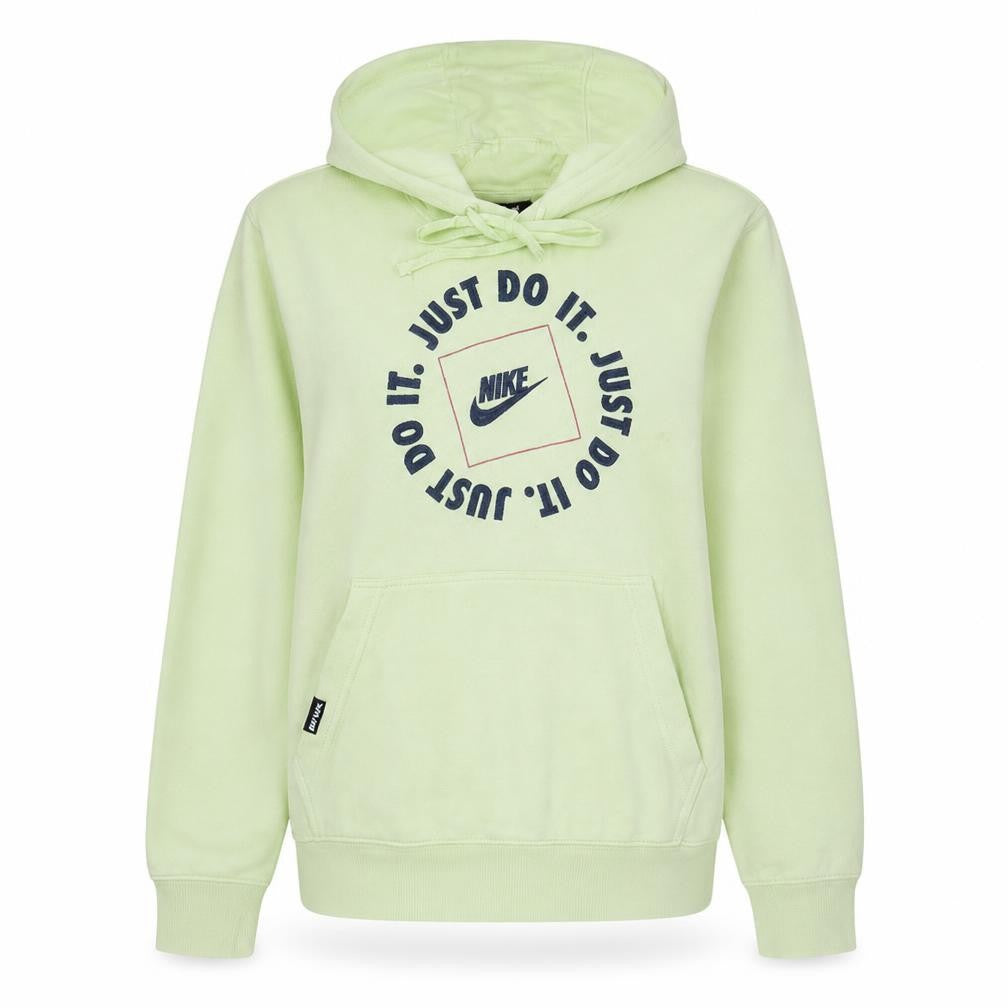 Front view of Nike Women's Green Pullover Hoodie Medium Just Do It Logo