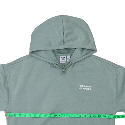Adidas Women’s Green Pullover Hoodie Medium Logo Print Cotton Blend