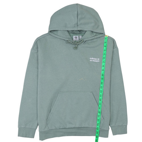 Adidas Women’s Green Pullover Hoodie Medium Logo Print Cotton Blend