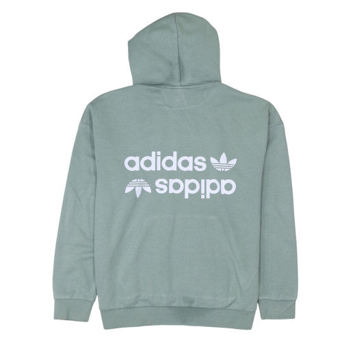 Adidas Women’s Green Pullover Hoodie Medium Logo Print Cotton Blend