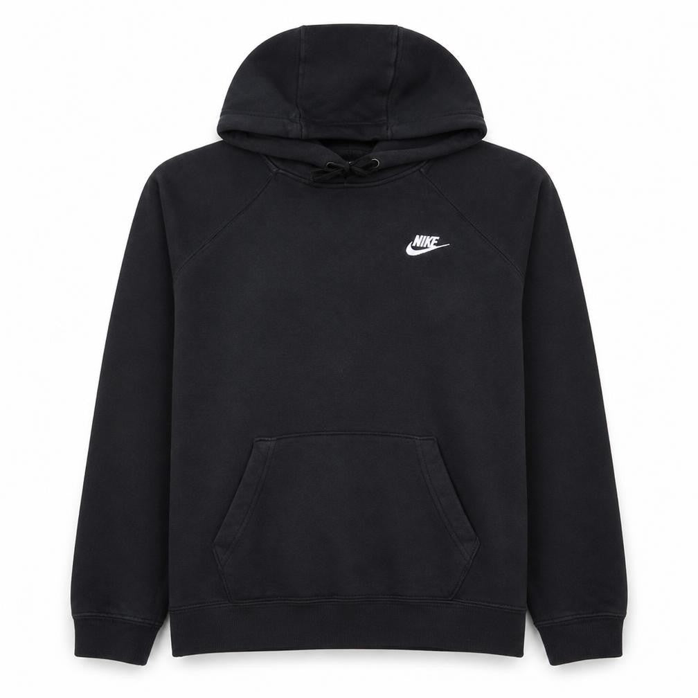 Front view of Nike Men's Black Pullover Hoodie M Regular Fleece Sportswear