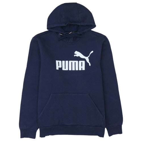 Puma Men's Blue Pullover Hoodie Size M Graphic Sports Fleece