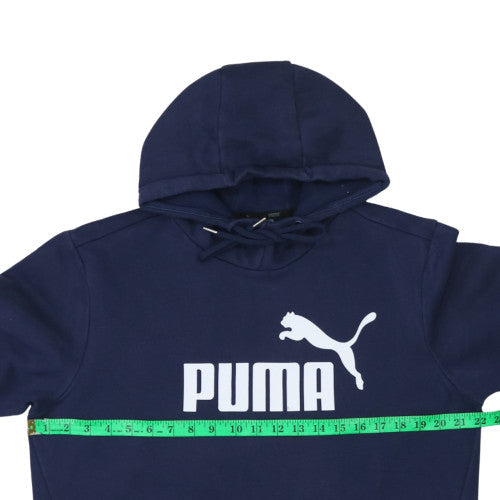 Puma Men's Blue Pullover Hoodie Size M Graphic Sports Fleece