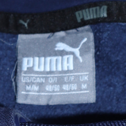 Puma Men's Blue Pullover Hoodie Size M Graphic Sports Fleece