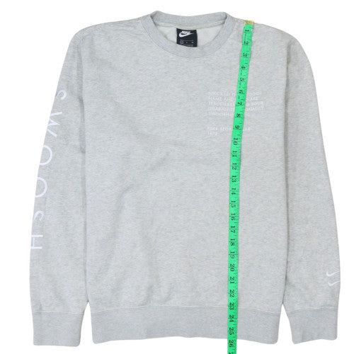 Nike Women's Grey Swoosh Logo Pullover Sweatshirt Size S