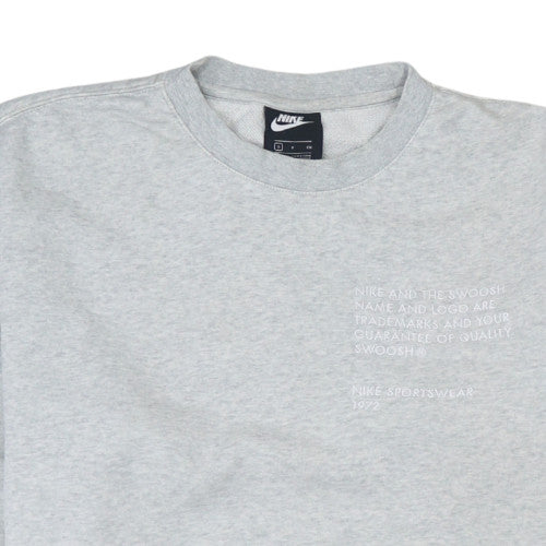 Nike Women's Grey Swoosh Logo Pullover Sweatshirt Size S