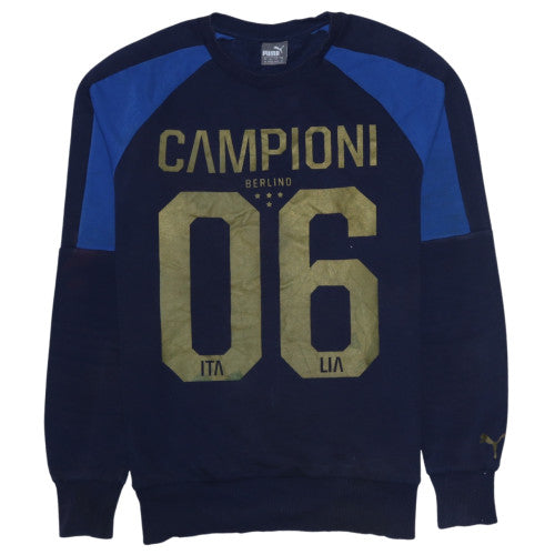 Puma Men's Blue Campioni Crew Neck Sweatshirt Size M Sports Style