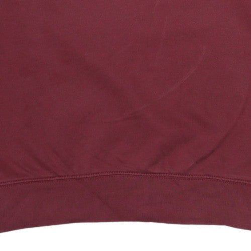 Nike Womens Burgundy 1/4 Zip Oversized Sweatshirt S Cotton Blend