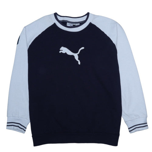 Puma Men’s Blue 2XL Crew Neck Pullover Logo Sweatshirt