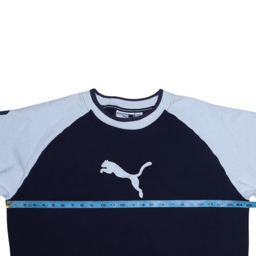 Puma Men’s Blue 2XL Crew Neck Pullover Logo Sweatshirt