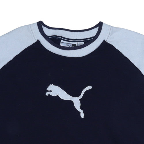 Puma Men’s Blue 2XL Crew Neck Pullover Logo Sweatshirt