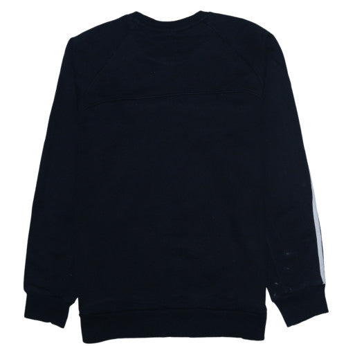 Adidas Men Black Crew Neck Pullover Sweatshirt Size M Sports Fleece