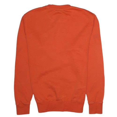 Nike Womens Orange XS Pullover Sweatshirt Cotton Blend Logo Crew Neck