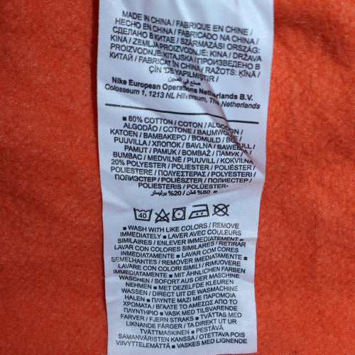 Nike Womens Orange XS Pullover Sweatshirt Cotton Blend Logo Crew Neck