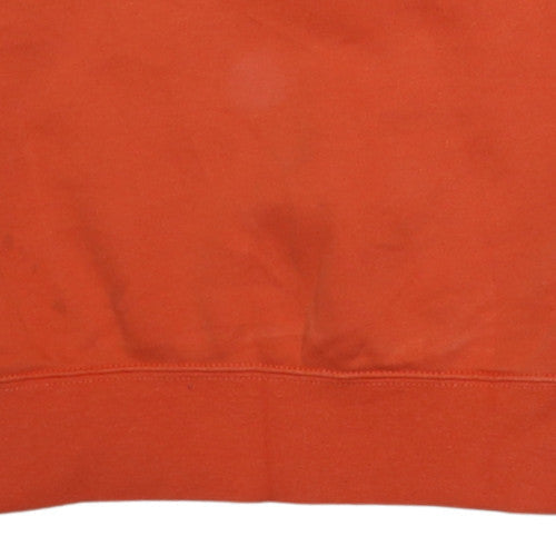 Nike Womens Orange XS Pullover Sweatshirt Cotton Blend Logo Crew Neck