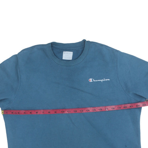 Champion Men's Blue Pullover Sweatshirt L Regular Fit Crew Neck