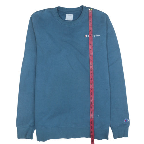 Champion Men's Blue Pullover Sweatshirt L Regular Fit Crew Neck