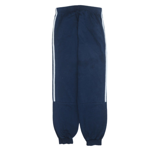 Adidas Boys Blue Jogger Trousers 16 Years Elastic Waist Fleece