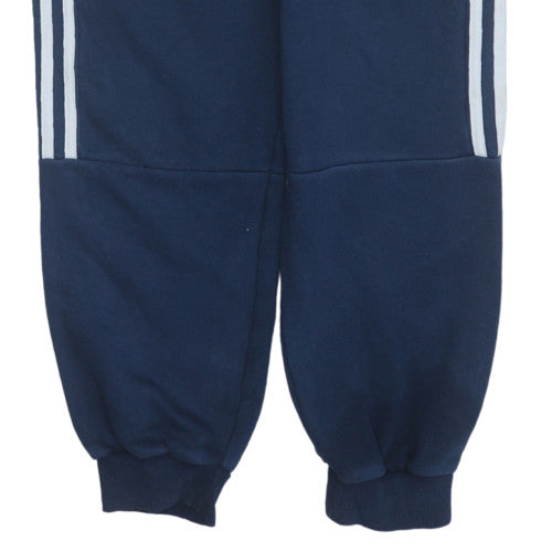 Adidas Boys Blue Jogger Trousers 16 Years Elastic Waist Fleece