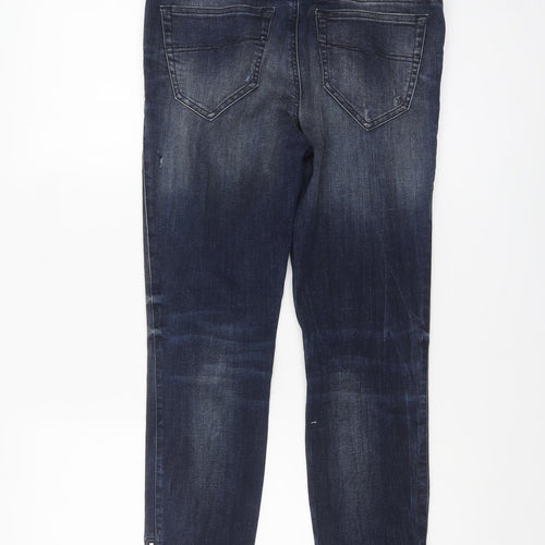 Diesel Women Blue Skinny Distressed Zip Jeans Size 10