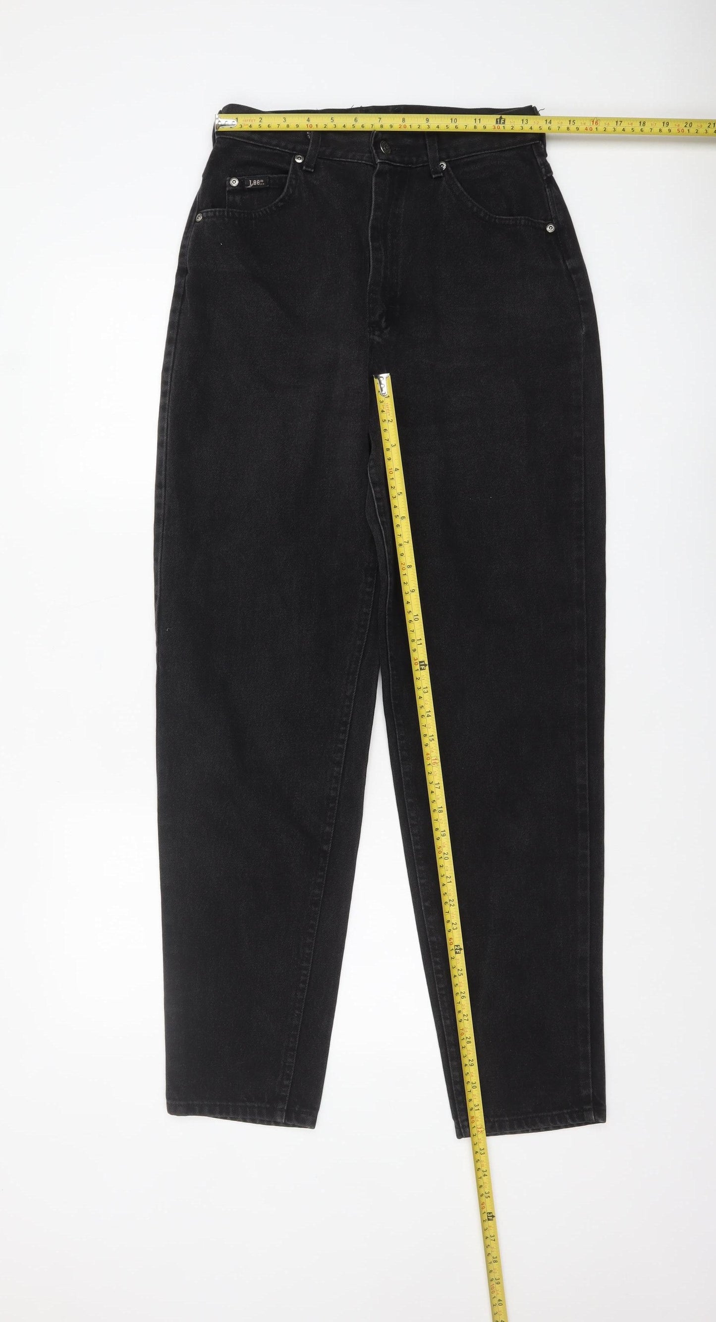 Lee Women Black High Rise Mom Jeans Size 8 Denim Classic