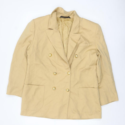 Marks and Spencer St Michael Beige Wool Double-Breasted Women's Blazer UK 18