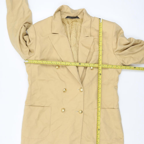 Marks and Spencer St Michael Beige Wool Double-Breasted Women's Blazer UK 18