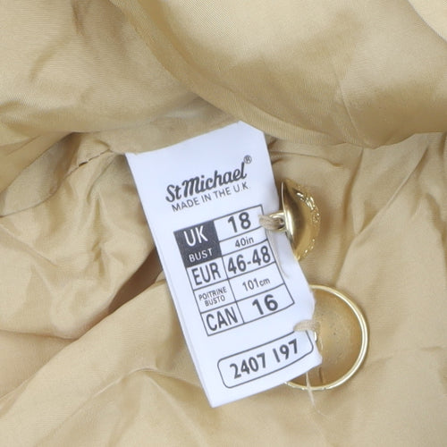Marks and Spencer St Michael Beige Wool Double-Breasted Women's Blazer UK 18