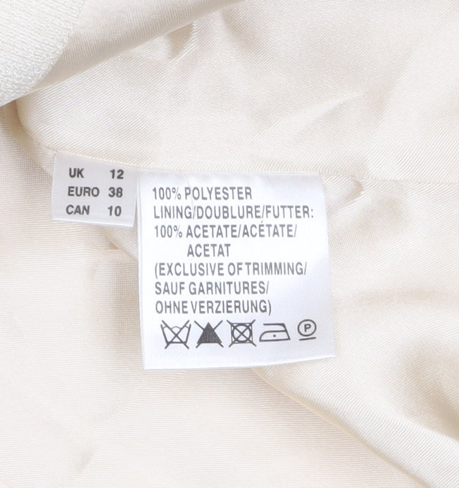 Jacques Vert Women Ivory Blazer UK 12 Single-Breasted Jacket