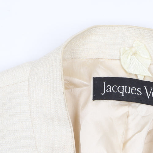 Jacques Vert Women Ivory Blazer UK 12 Single-Breasted Jacket