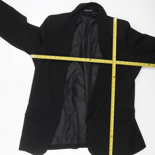 Boohoo Women Black Shawl Collar Single Breasted Blazer UK 14