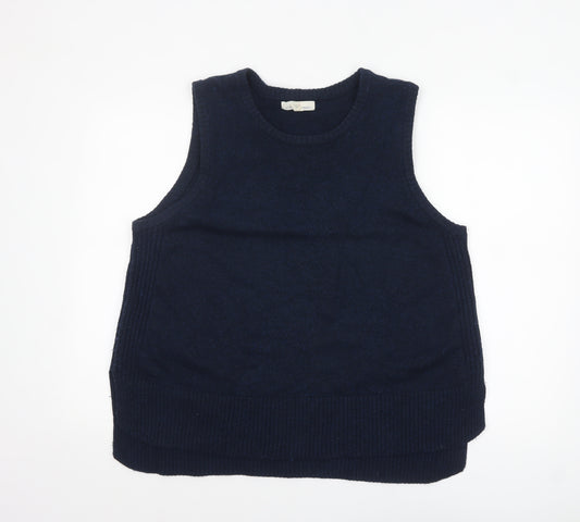 Seasalt Cornwall Women's Blue Merino Wool Sleeveless Vest UK 16