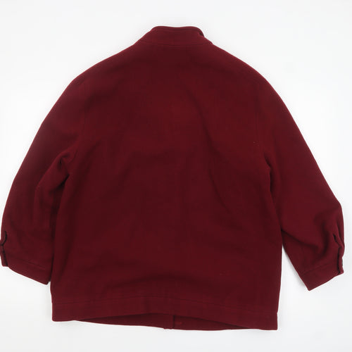 Angela Gore Women's Red Wool Overcoat Size 14 Classic Mid-Length