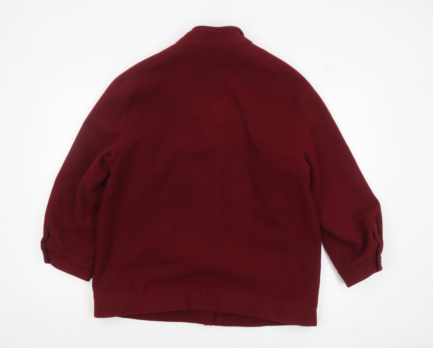 Angela Gore Women's Red Wool Overcoat Size 14 Classic Mid-Length