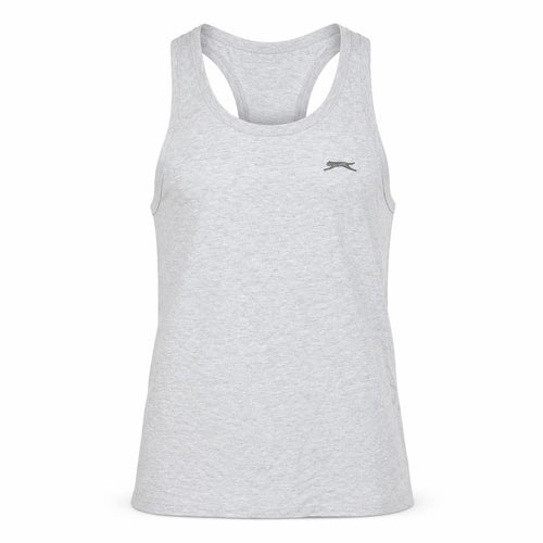 Slazenger Men Grey Sleeveless Regular Fit Cotton Sports Top S