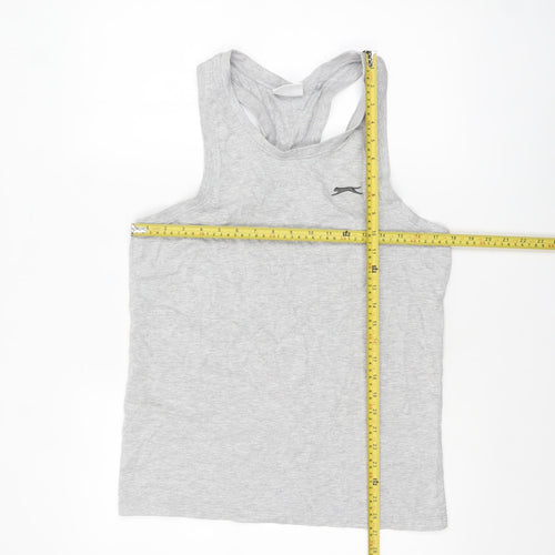 Slazenger Men Grey Sleeveless Regular Fit Cotton Sports Top S