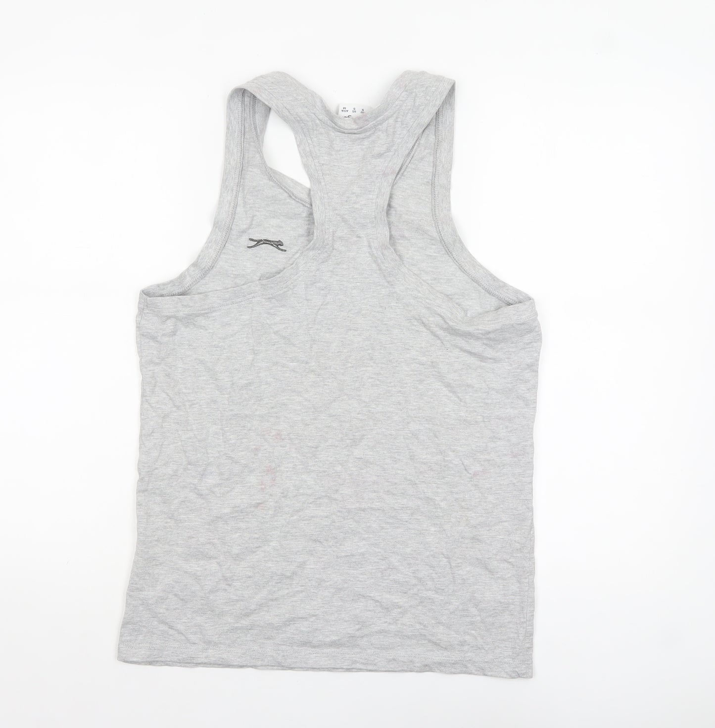 Slazenger Men Grey Sleeveless Regular Fit Cotton Sports Top S