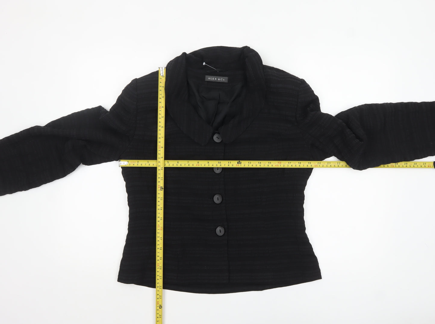 Alex & Co. Women's Black Shawl Collar Blazer Size 12 Lined Classic