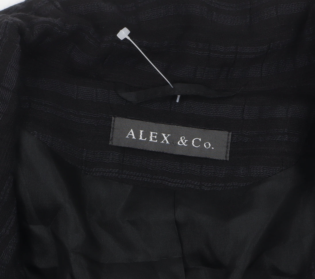 Alex & Co. Women's Black Shawl Collar Blazer Size 12 Lined Classic