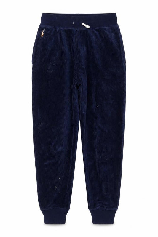 Ralph Lauren Boys Blue Velour Jogger Trousers 7 Years
