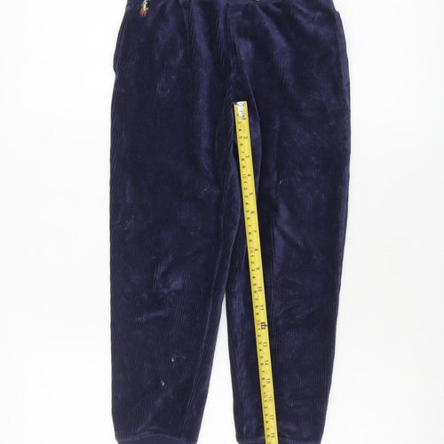 Ralph Lauren Boys Blue Velour Jogger Trousers 7 Years