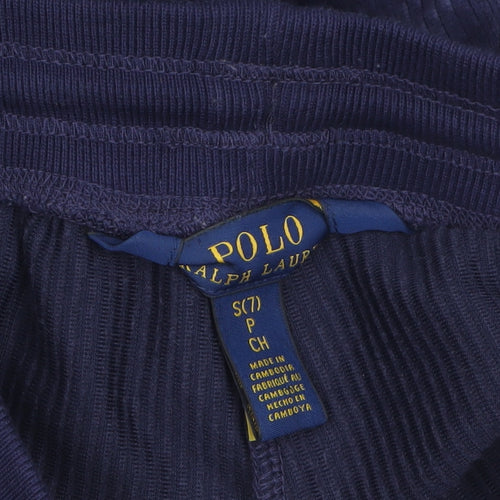 Ralph Lauren Boys Blue Velour Jogger Trousers 7 Years