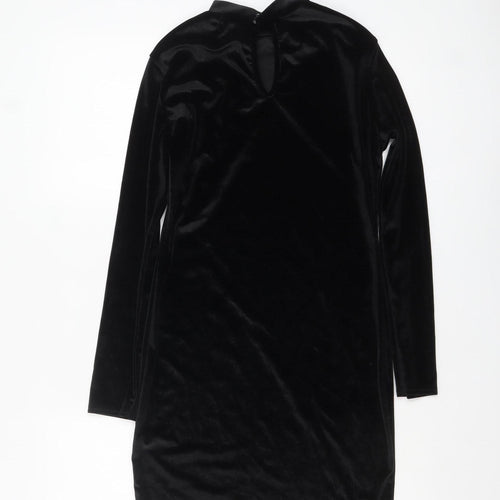 Boohoo Women’s Black Velvet Bodycon Dress Size 14 Evening Party