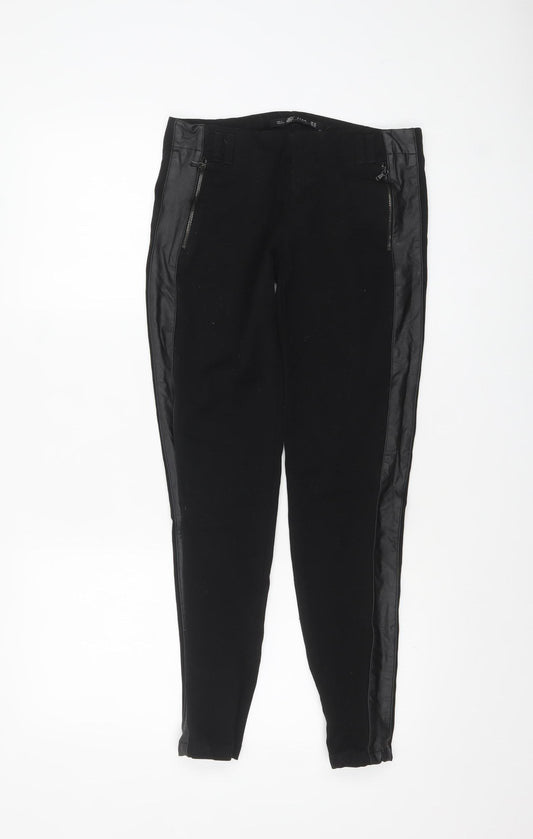 Zara Women Black Slim Fit Jegging Trousers Size 8