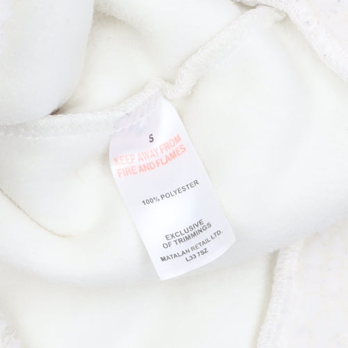Souluxe Women Ivory Fleece 1/4 Zip Pullover Sweatshirt Size S