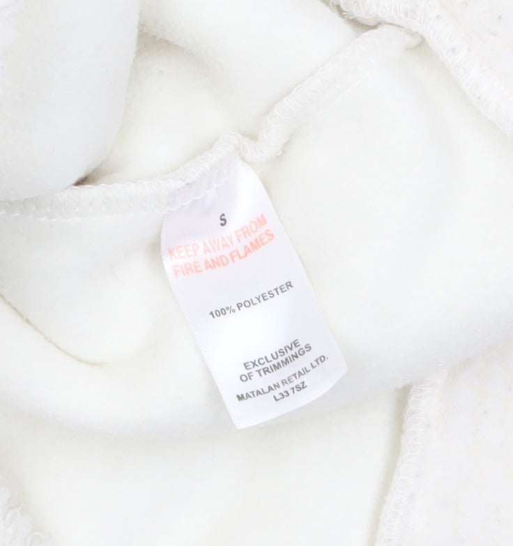 Souluxe Women Ivory Fleece 1/4 Zip Pullover Sweatshirt Size S