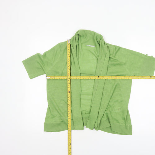 Wallis Women Green Size 14 Lightweight Open Knit Cardigan