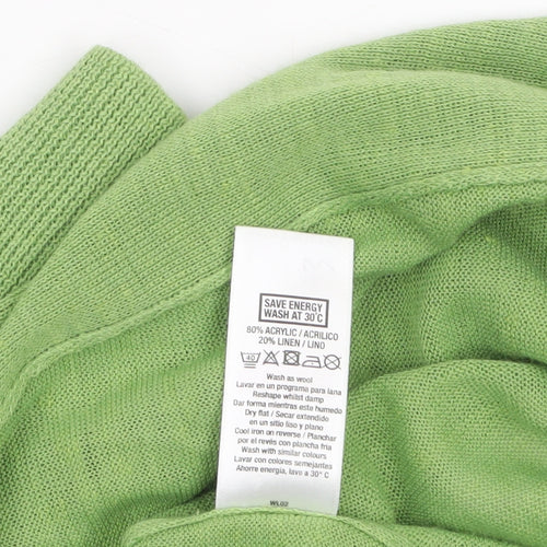 Wallis Women Green Size 14 Lightweight Open Knit Cardigan
