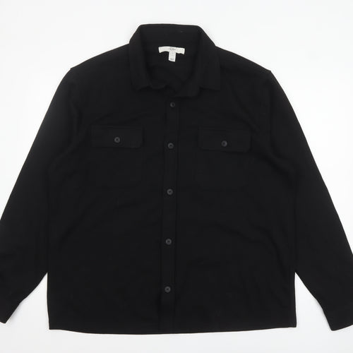 River Island Men's Black XL Button-Up Long Sleeve Casual Shirt