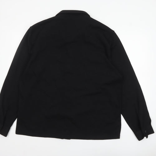 River Island Men's Black XL Button-Up Long Sleeve Casual Shirt